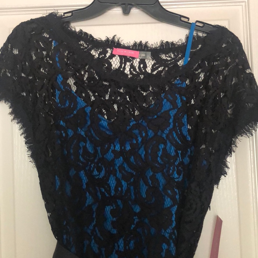 Isaac Mizrahi Black and Blue lace dress NWT